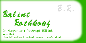balint rothkopf business card
